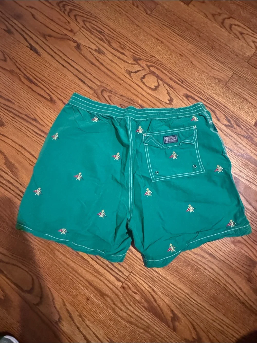 Polo by Ralph Lauren Green Embroidered Swim Trunks